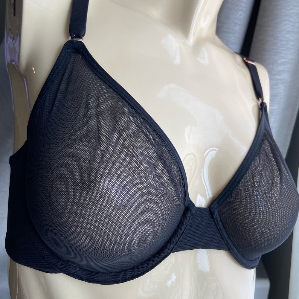 32D smart and sexy Black mesh Demi lightweight bra